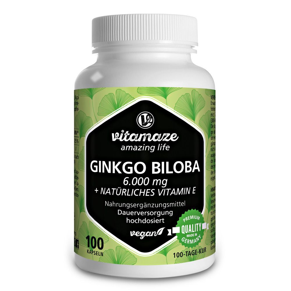 GINKGO BILOBA 6000 mg hochdosiert vegan