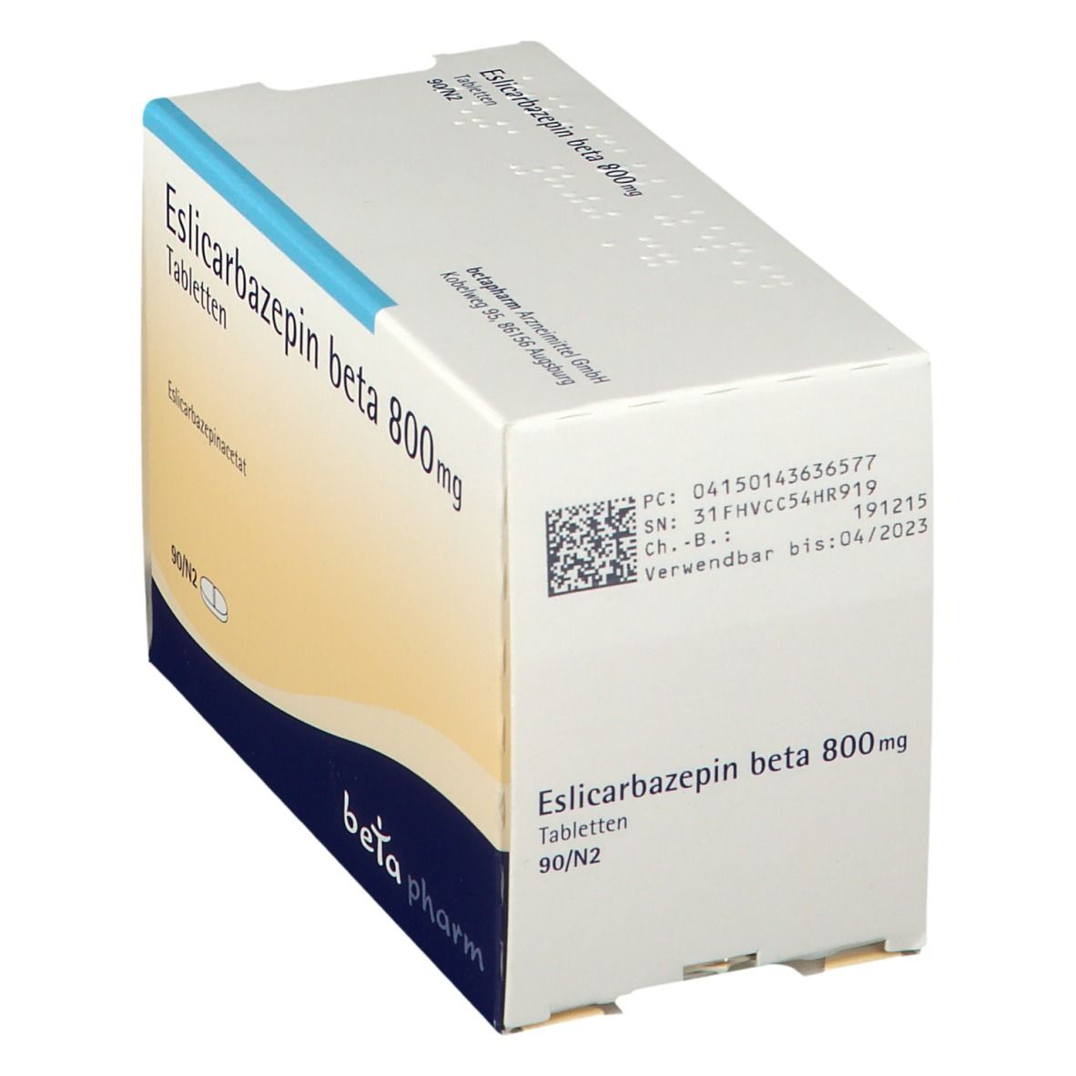 Eslicarbazepin beta 800 mg Tabletten 90 St