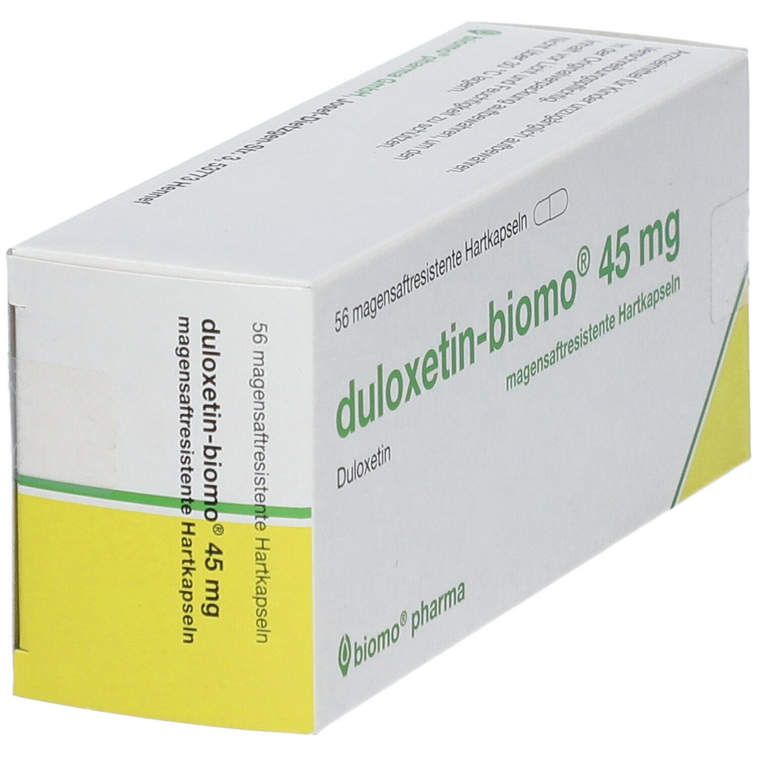 DULOXETIN-biomo 45 mg magensaftresist.Hartkapseln 56 St Magensaftresistente Hartkapseln