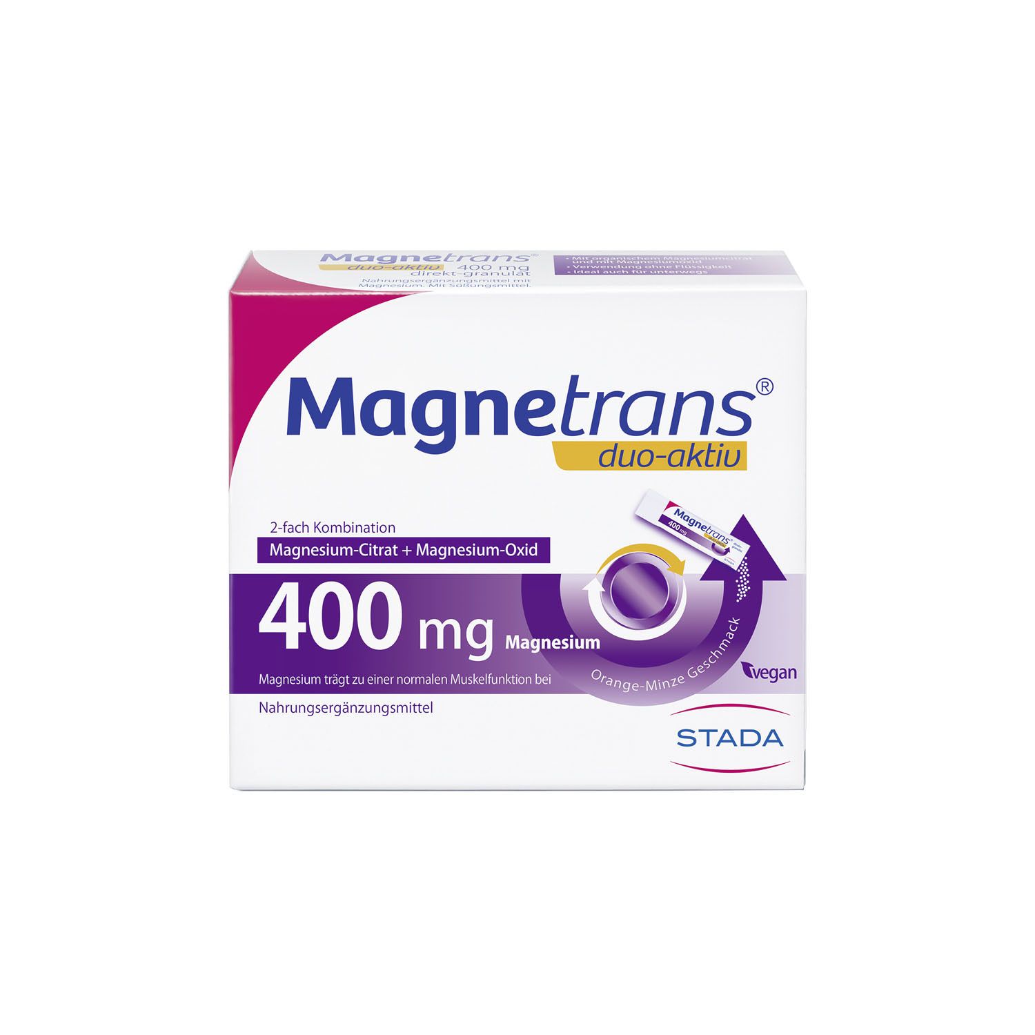 MAGNETRANS duo-aktiv 400 mg Sticks 20 Stück MHD 05/2021 NEU Direktgranulat 
