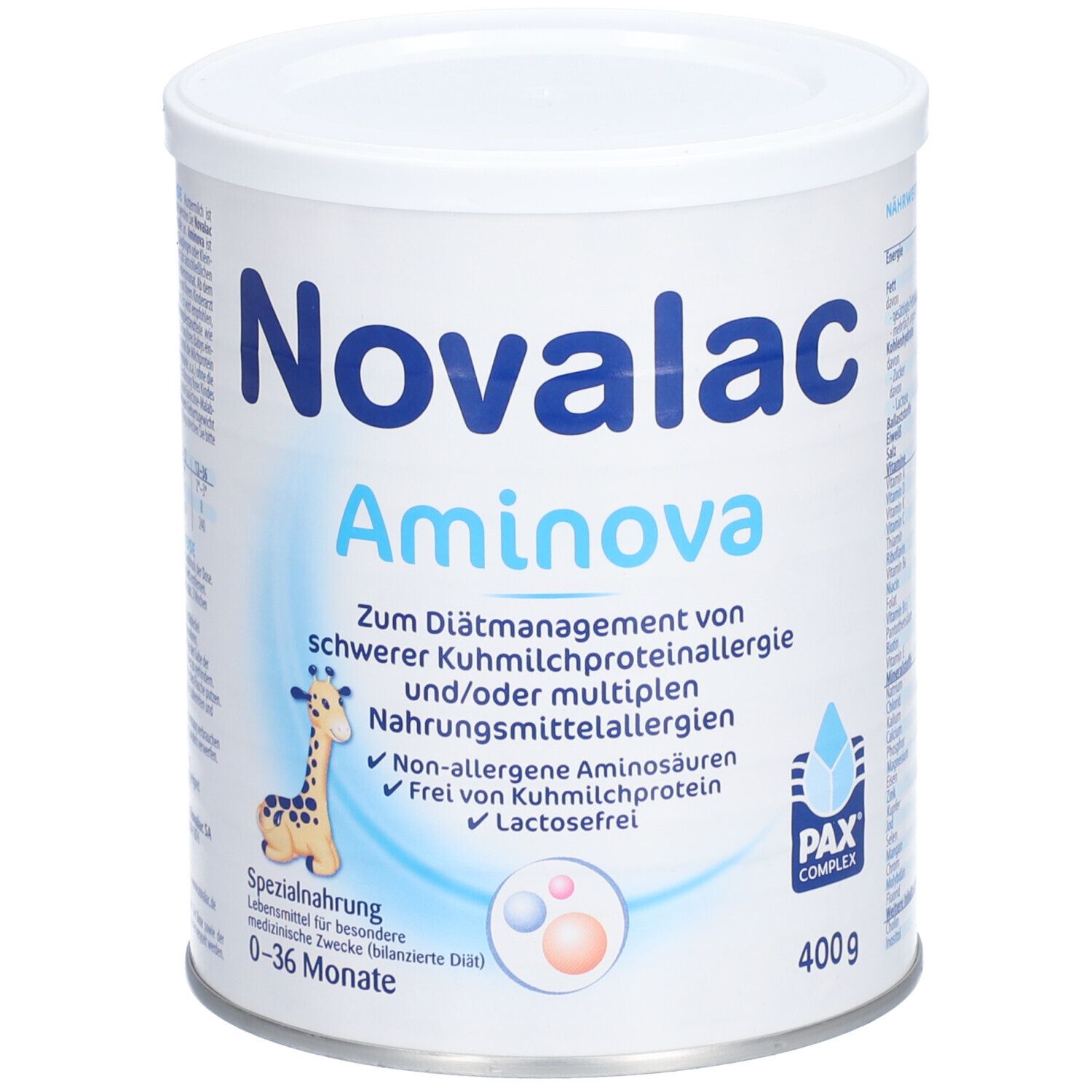 Novalac Aminova Spezialnahrung 0-36 Monate 400 g Pulver