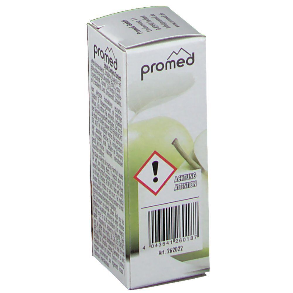 Kartonverpackung mit "promed"-Logo. Warnhinweis-Symbol. Barcode und Art.-Nr. "262022".