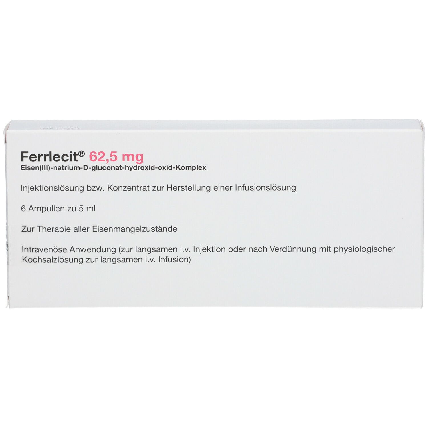 Ferrlecit® 62.5MgAmpullen