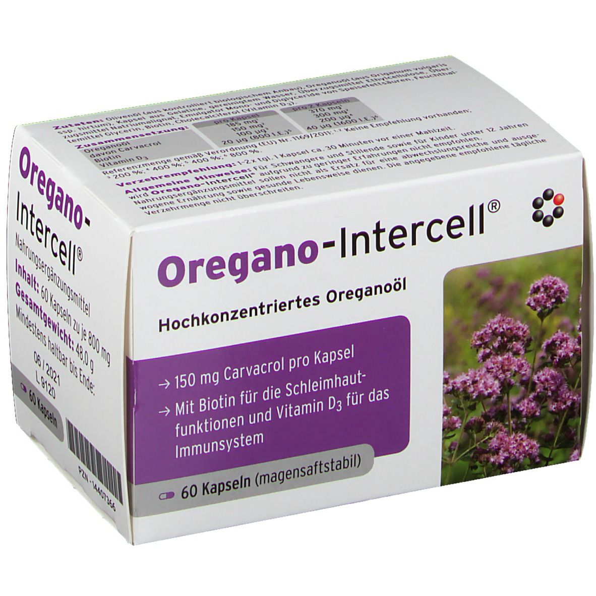 Oregano-Intercell magensaftresistente Weichkapseln 60 St