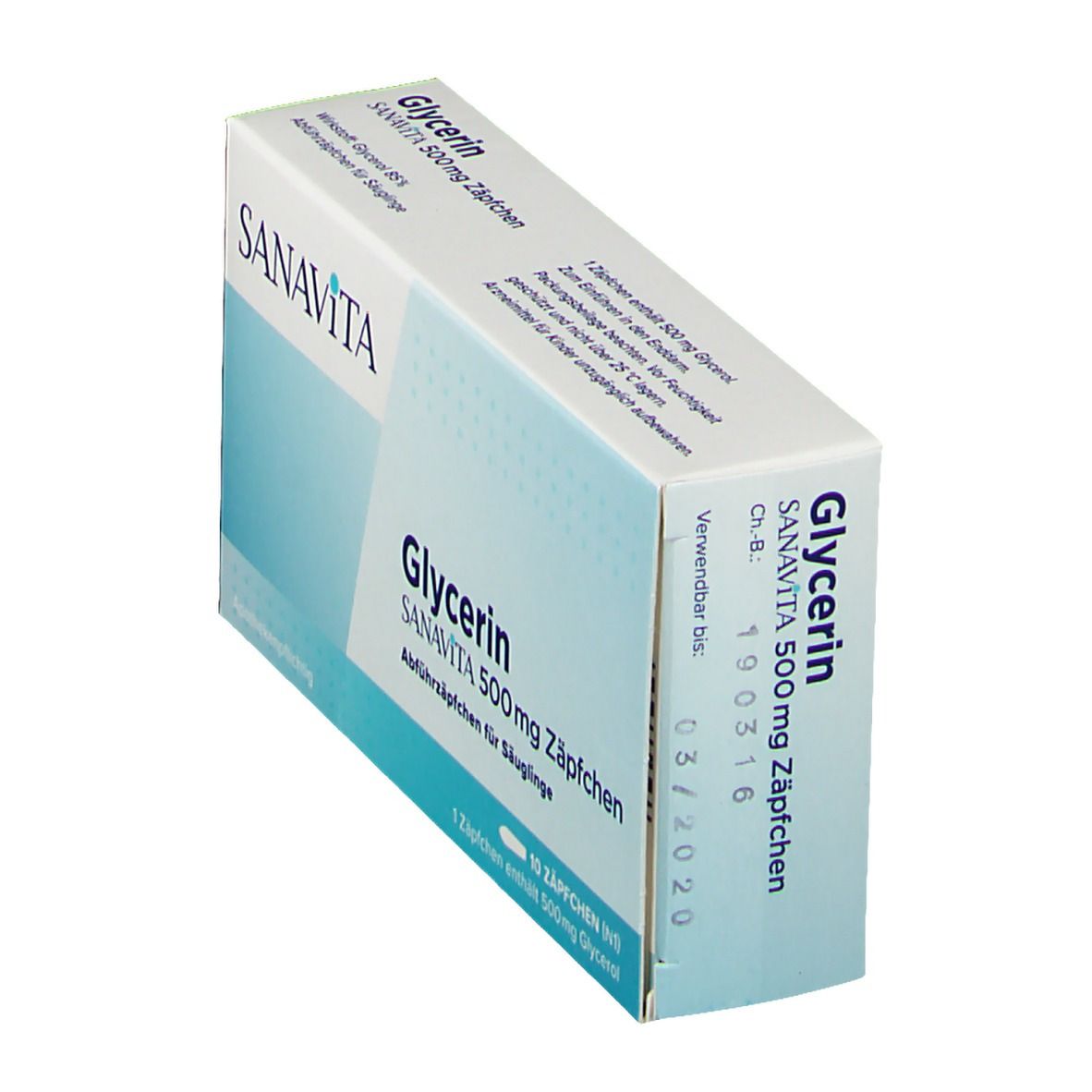 Glycerin Sanavita 500 mg Zäpfchen