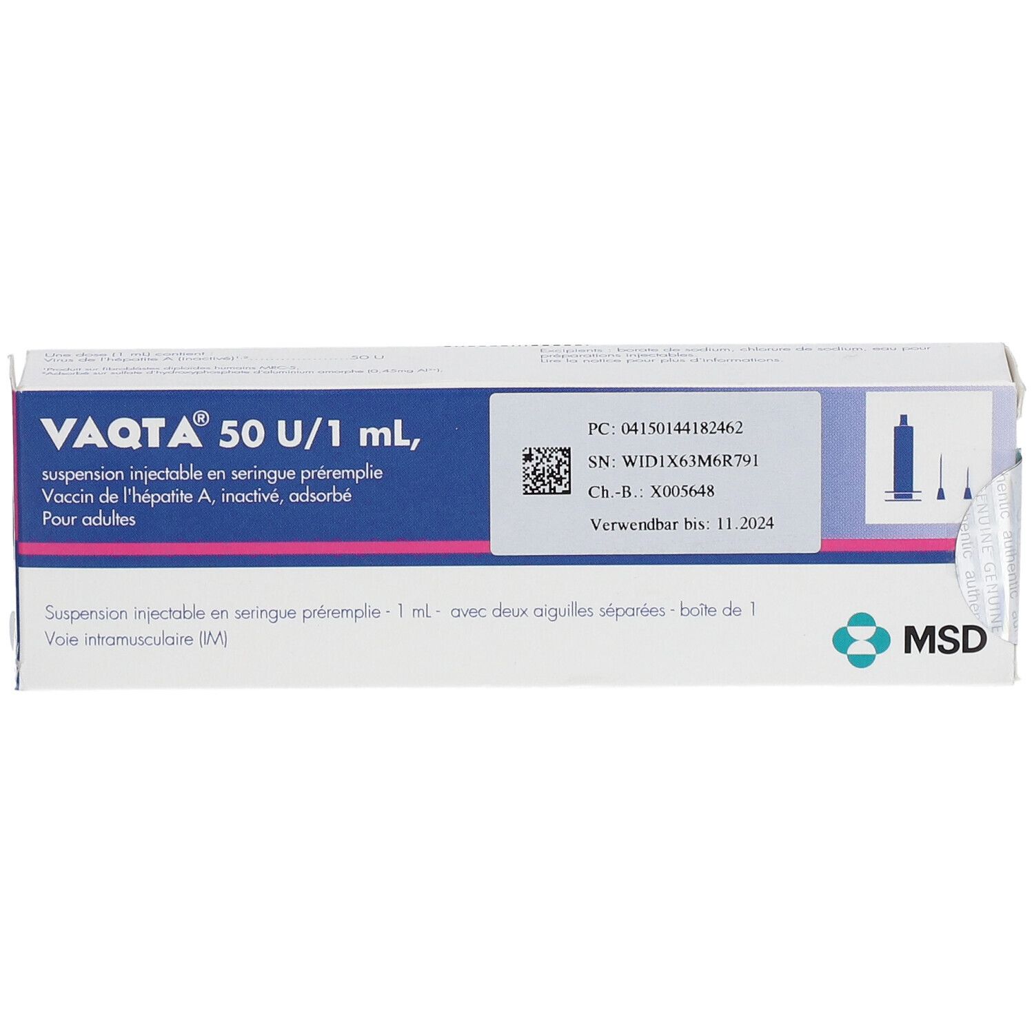 VAQTA 50 E/1 ml Injektionssuspension Fertigspr.