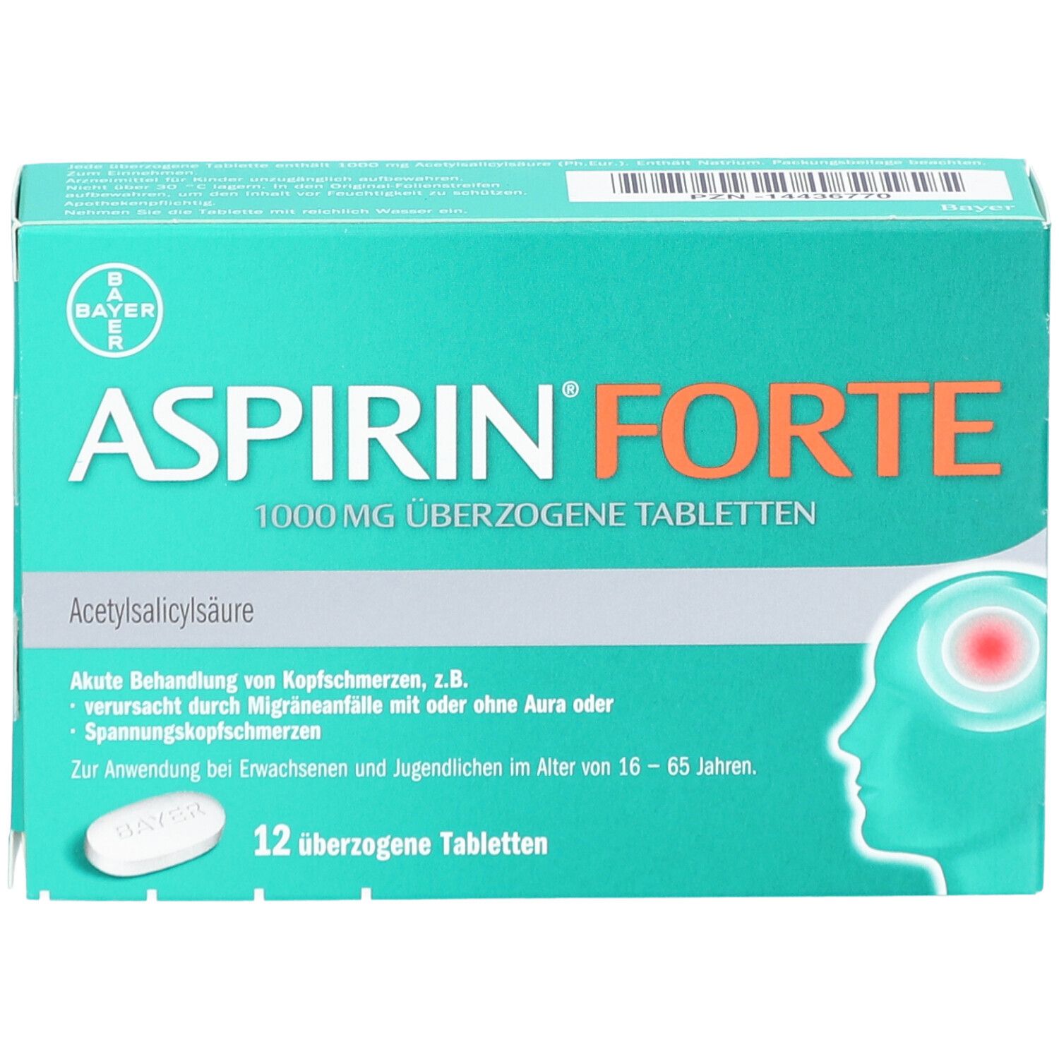 Bayer Vital Aspirin® Forte 1000 mg überzogene Tabletten