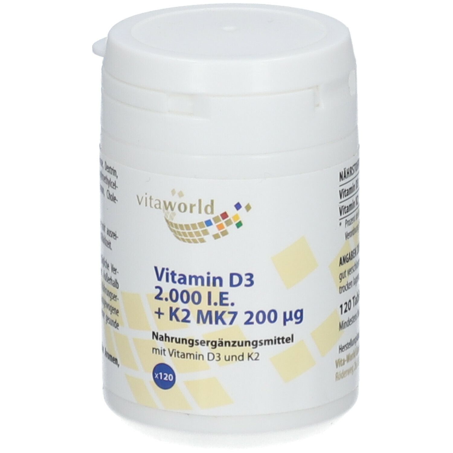 Vitamin D3 + K2 2.000 I.E. / 200 µg Tabletten