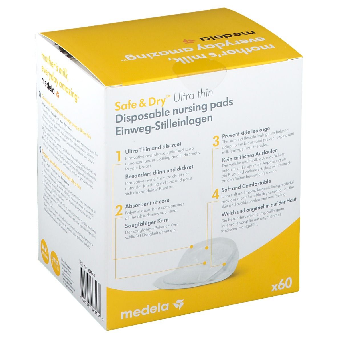 Medela Stilleinlagen 120 Stück – Ultra-atmungsaktiv, Sehr Saugfähig & Einzeln Verpackt Für Stillmütter