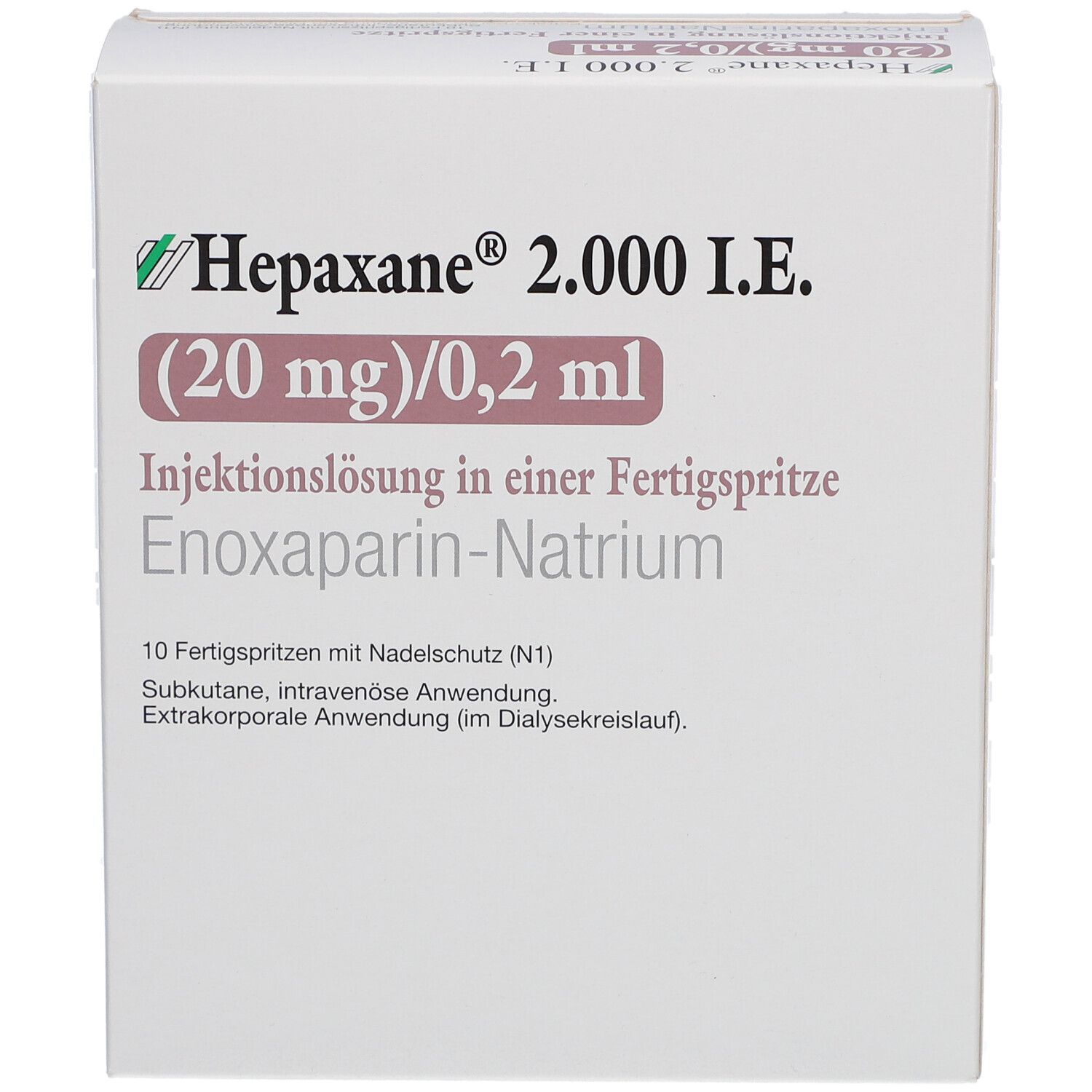 Hepaxane 2.000 I.E. 20 mg/0,2 ml
