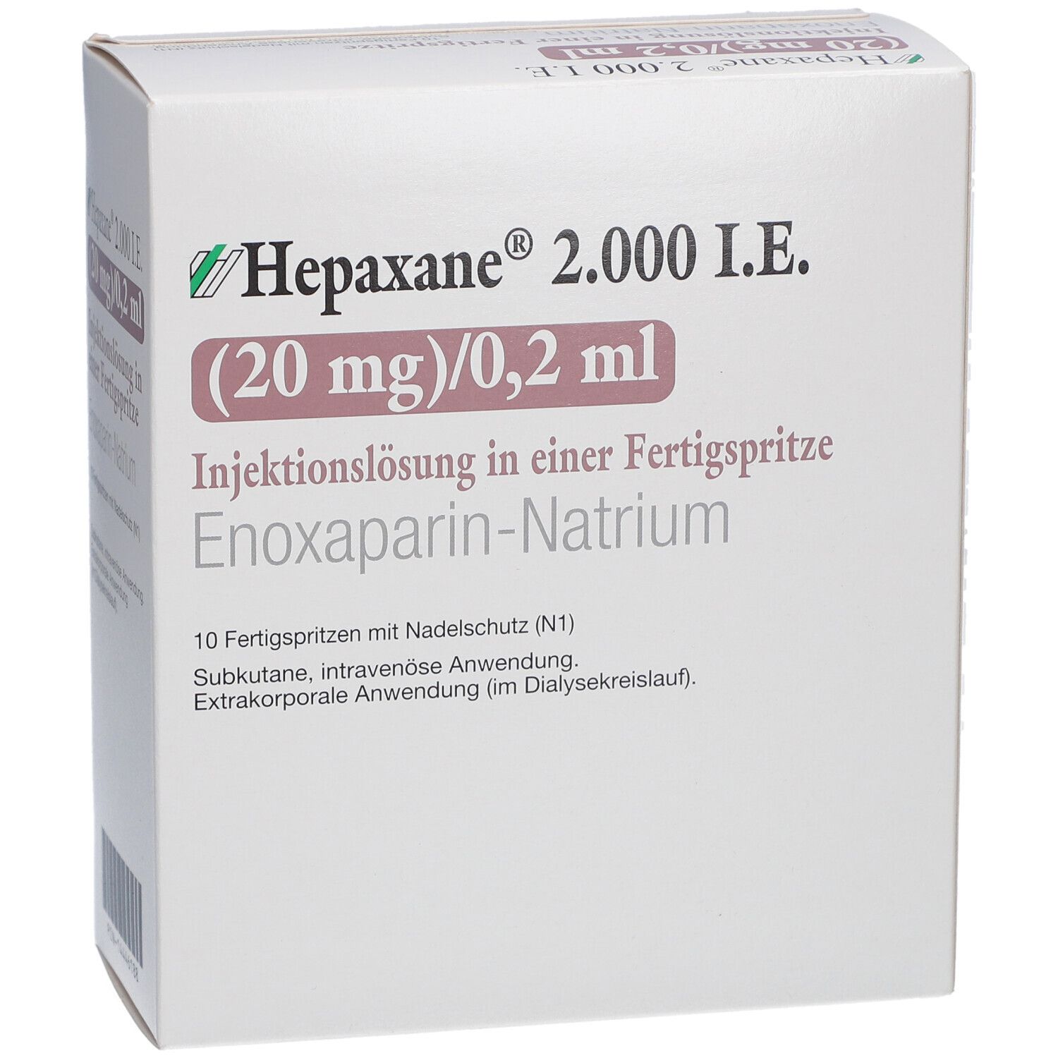 Hepaxane 2.000 I.E. 20 mg/0,2 ml