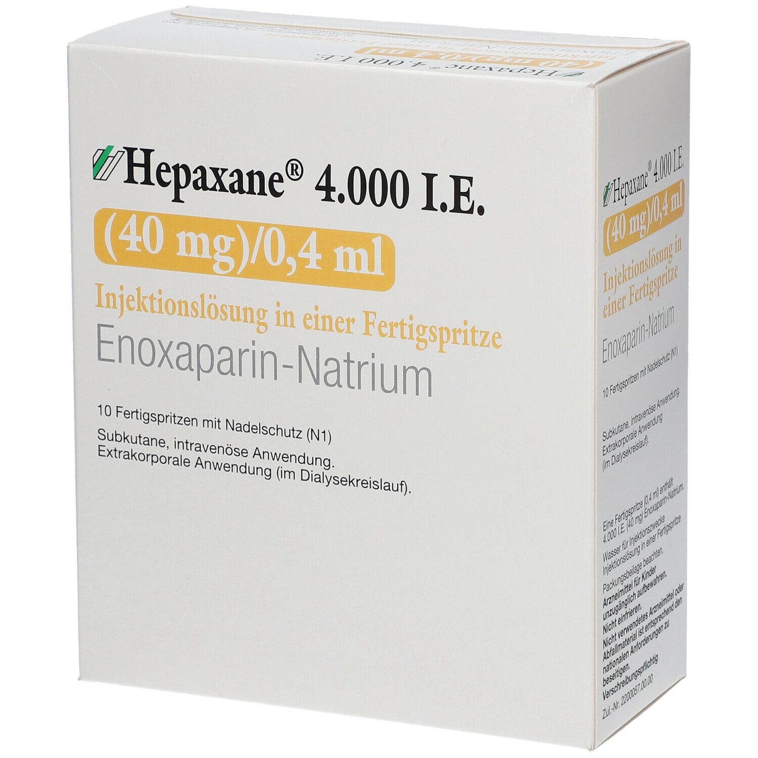 Hepaxane 4.000 I.E. 40 mg/0,4 ml