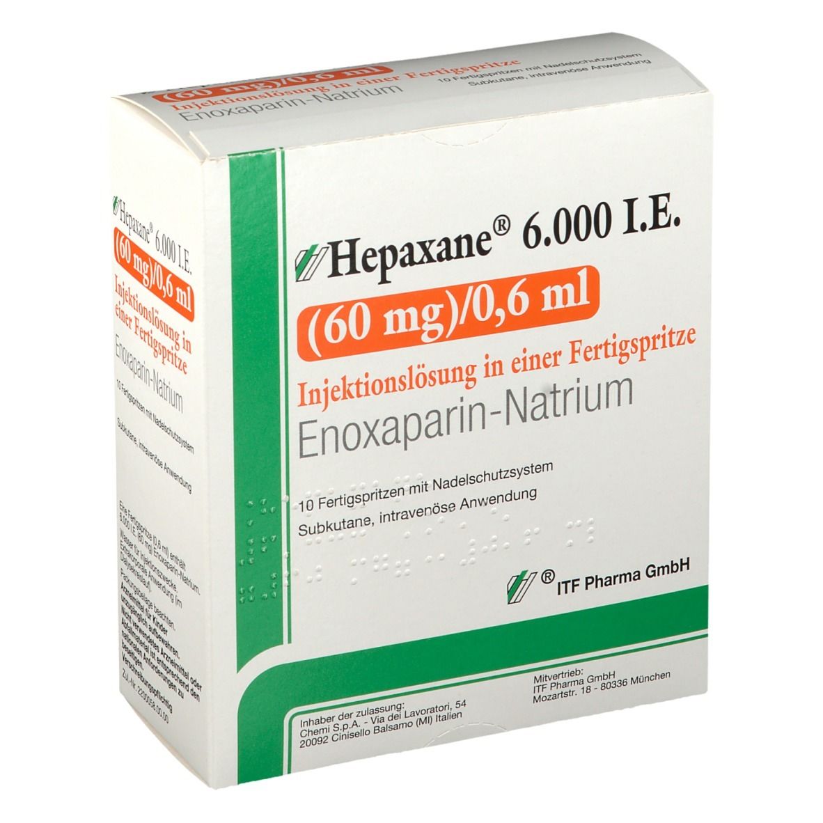 Hepaxane 6.000 I.E. 60 mg/0,6 ml