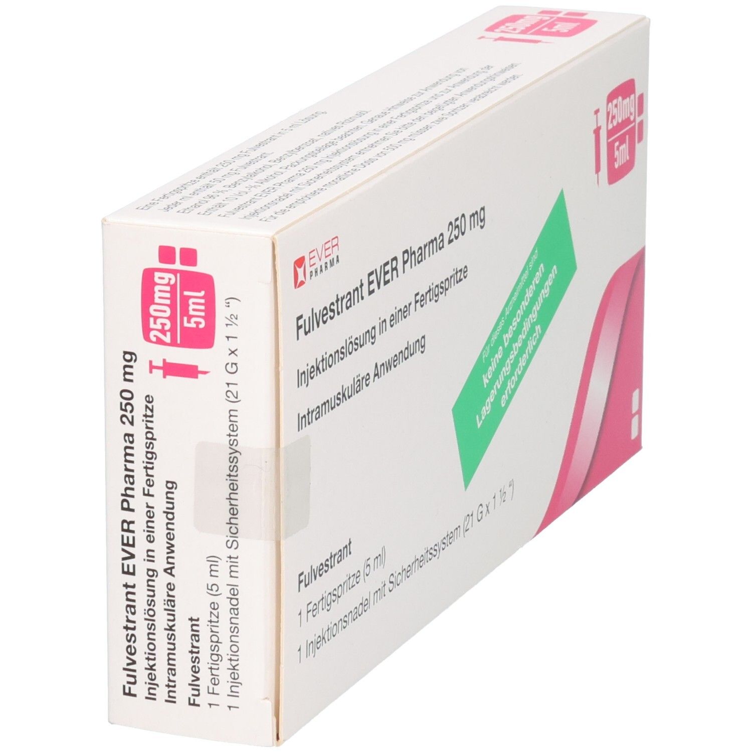 Fulvestrant EVER Pharma 250 mg Injektionslösung in einer Fertigspritze. Intramuskuläre Anwendung.