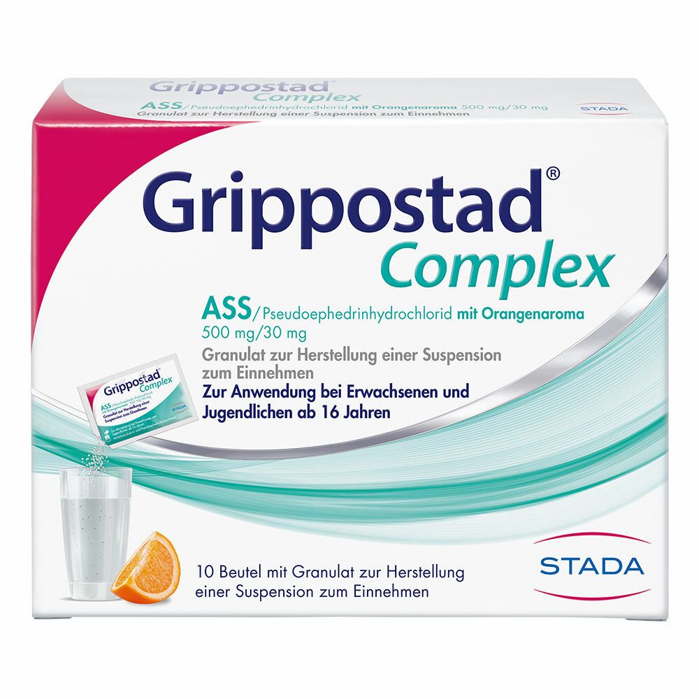 Grippostad® Complex Trinkgranulat zur schnellen Symptomlinderung bei Schnupfen, erkältungsbedingten Schmerzen und Fieber