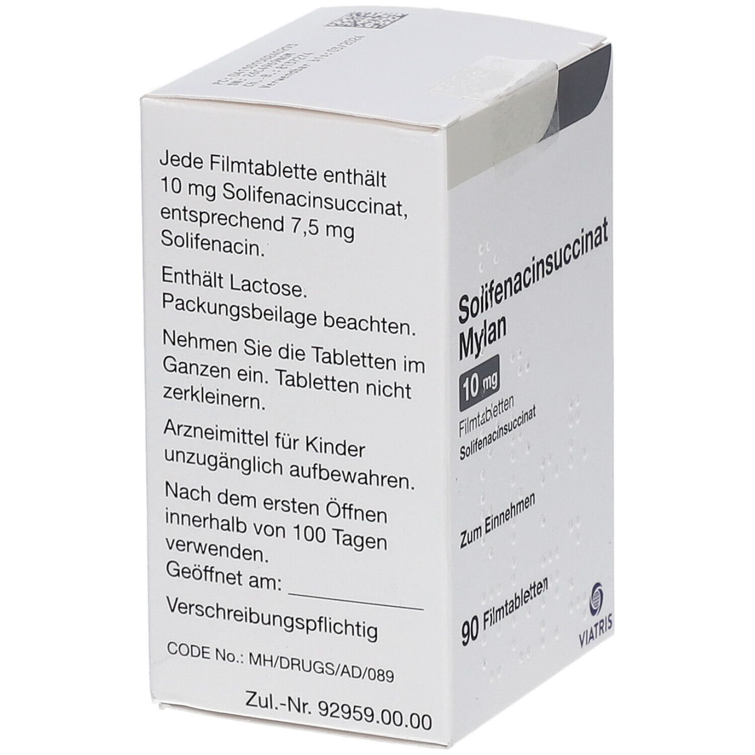 Solifenacinsuccinat Mylan 10 mg Filmtabletten 90 St