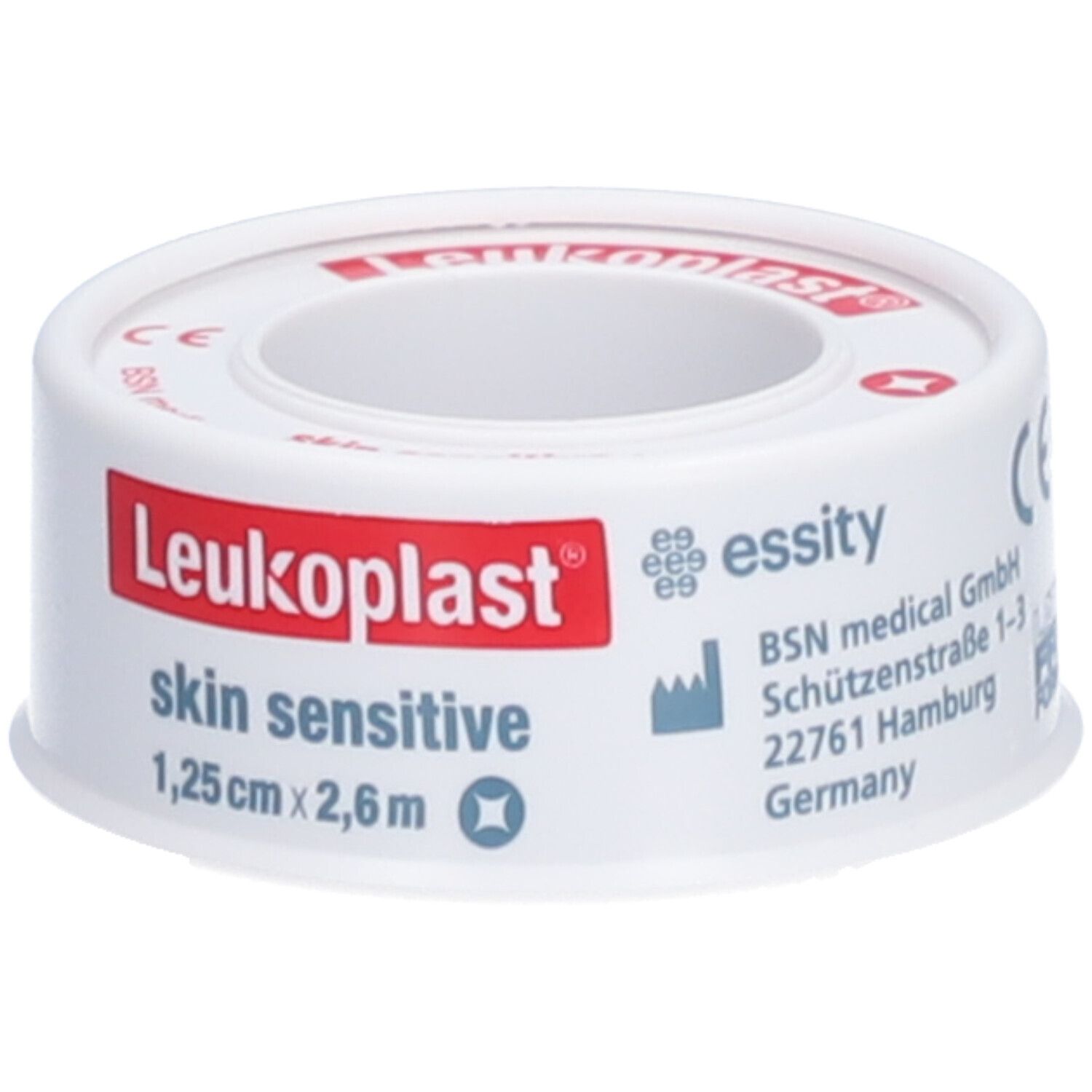 Leukoplast® skin sensitive 1,25 cm x 2,6 m mit Schutzring