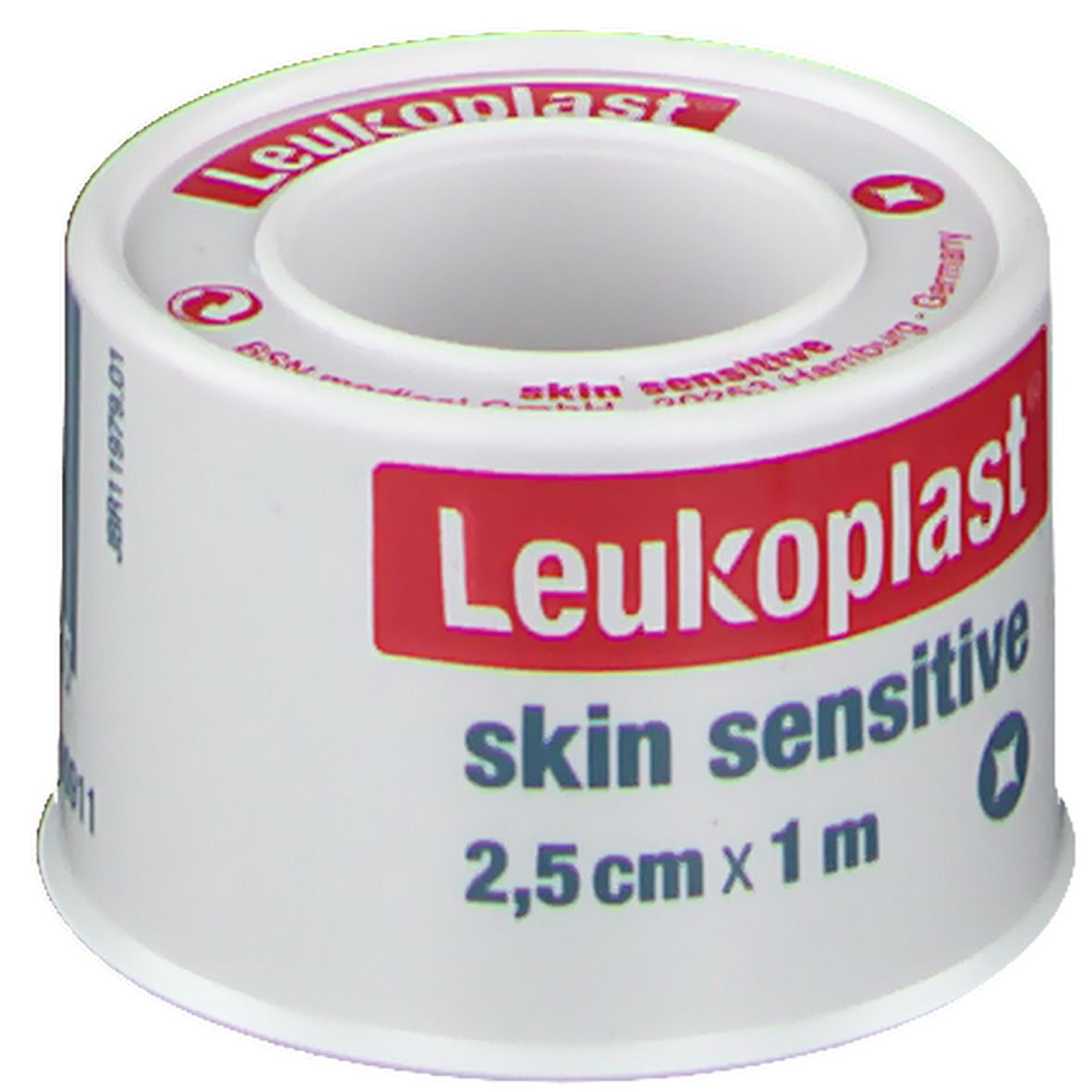 Leukoplast® skin sensitive 2,5 cm x 1 m mit Schutzring