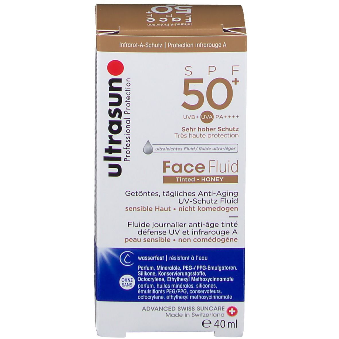 ultrasun Face Fluid Tinted Honey SPF50+ 40 ml shopapotheke.at