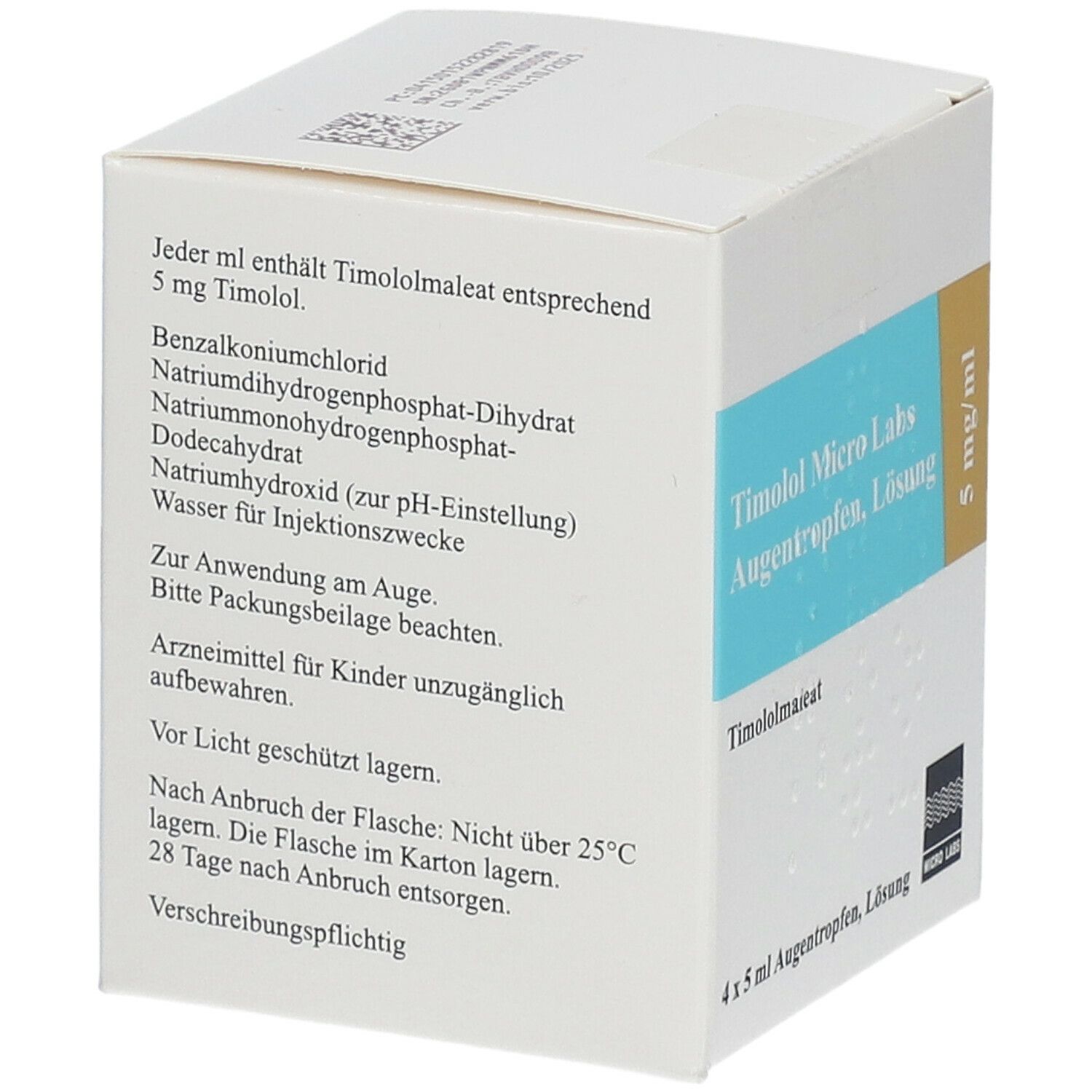 Timolol Micro Labs 5 mg/ml Augentropfen Lösung 4x5 ml