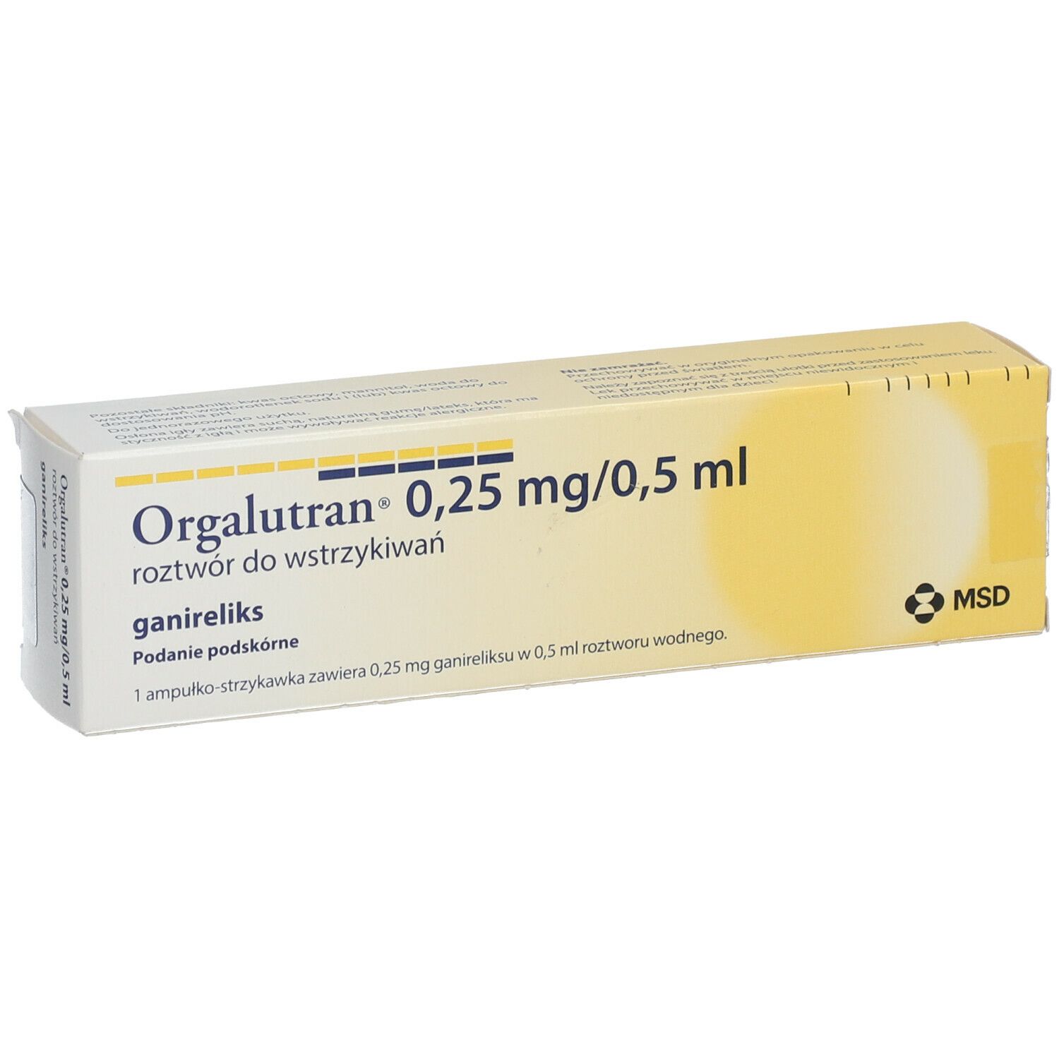 ORGALUTRAN 0,25 mg/0,5 ml Inj.-Lsg.i.e.Fertigspr.