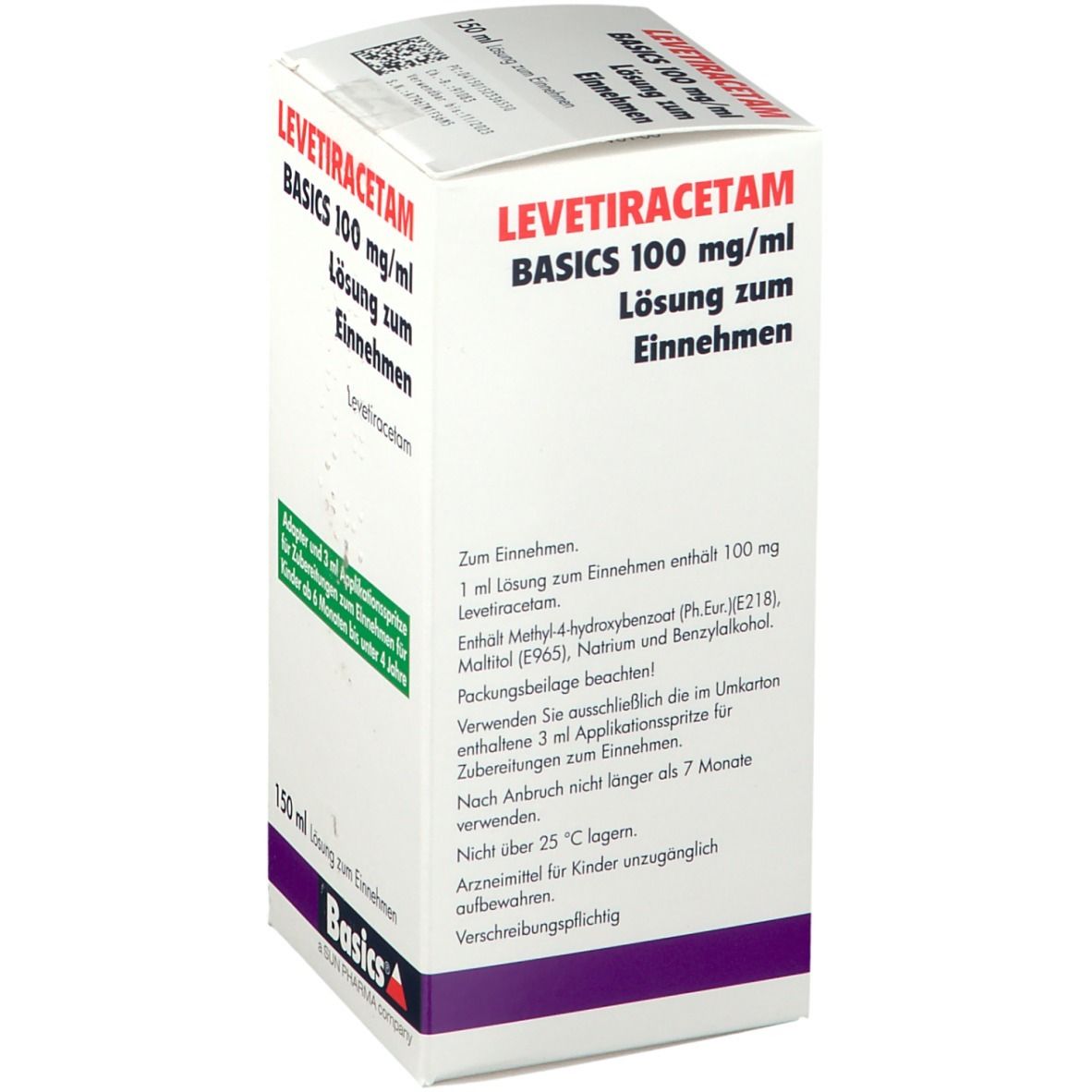 Levetiracetam Aristo 100 mg/ml L.z.E.3ml Dos.Spr. 150 ml Lösung zum Einnehmen