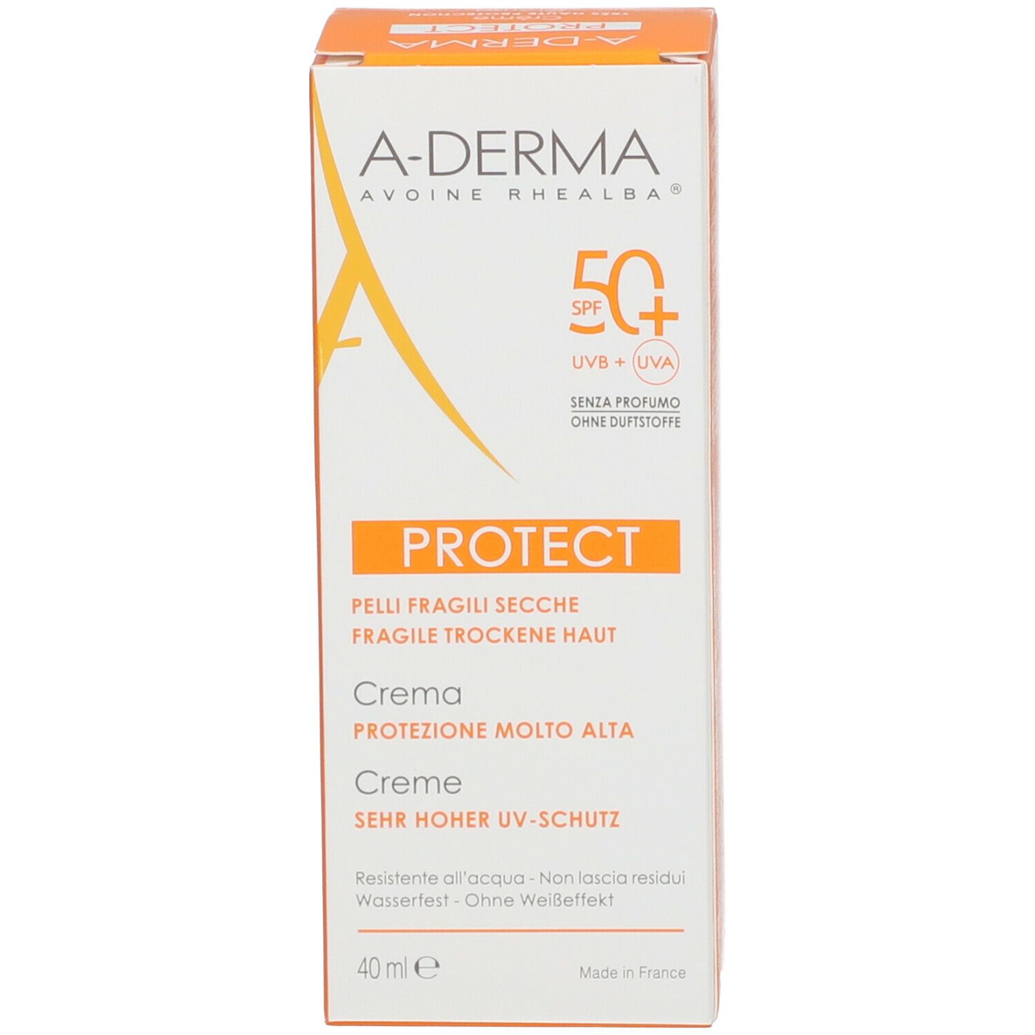 A-Derma PROTECT Creme ohne Duftstoffe LSF 50+