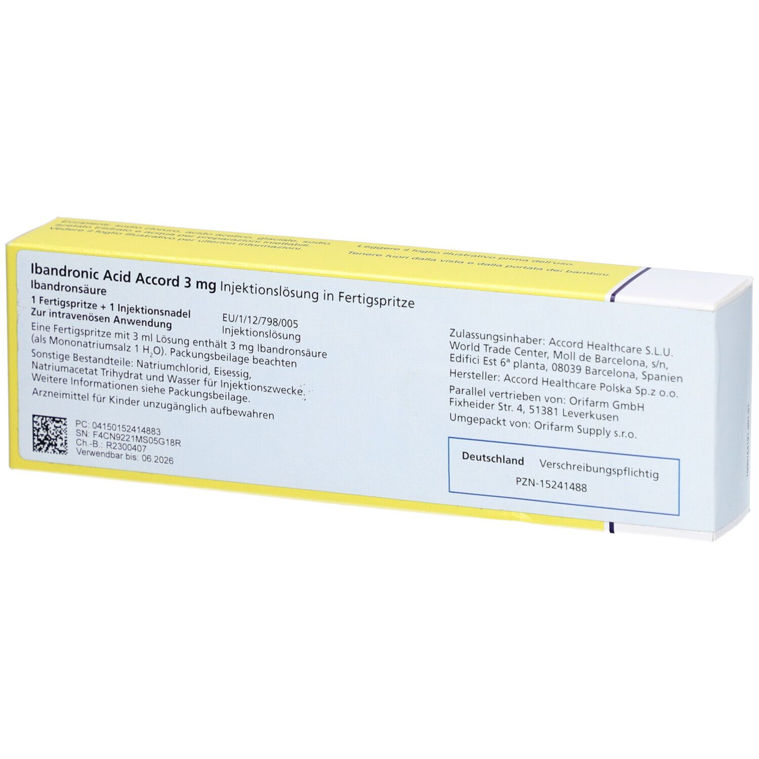 Ibandronic Acid Accord 3 mg/3 ml