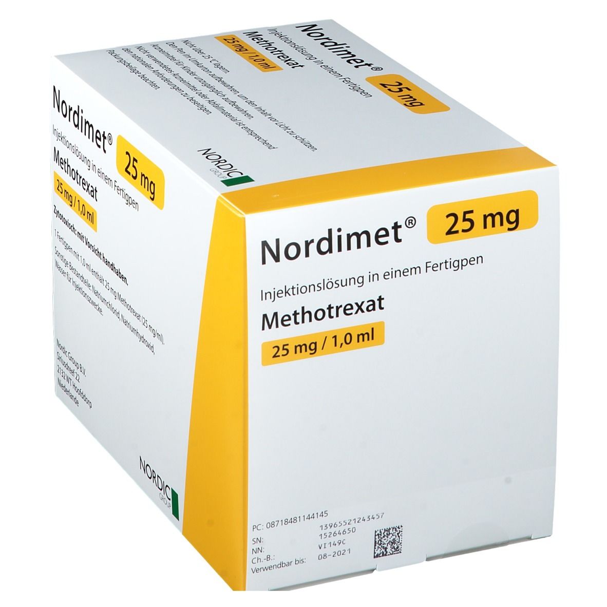 Nordimet 25 mg Injektionslösung i.e.Fertigpen 12 St in einem Fertigpen