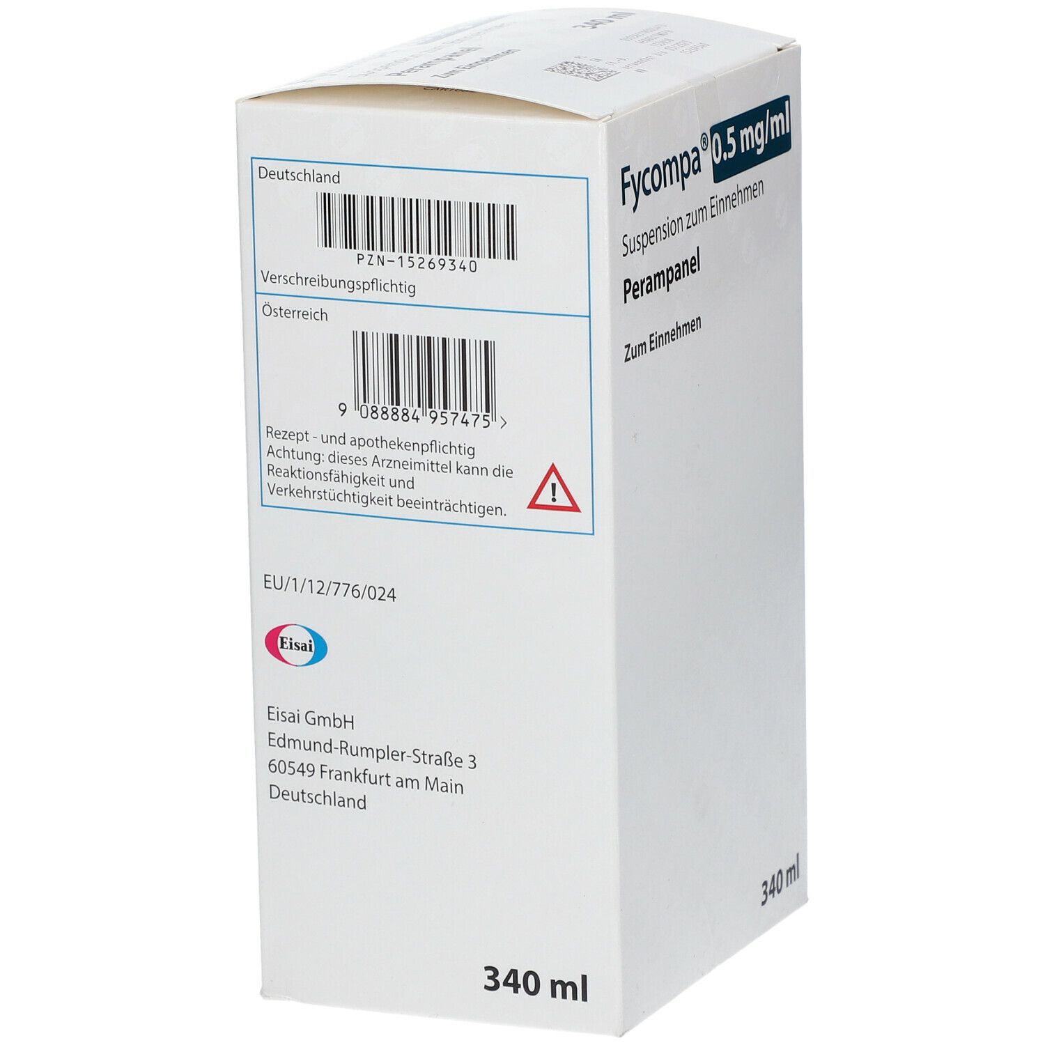 Fycompa 0,5 mg/ml Suspension zum Einnehmen 340 ml