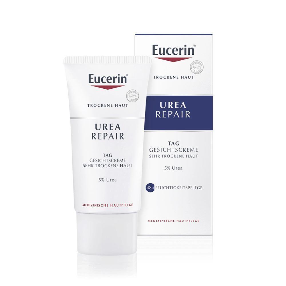 Eucerin® UreaRepair Tag Gesichtscreme 5% + Eucerin pH5 Duschgel 50ml GRATIS