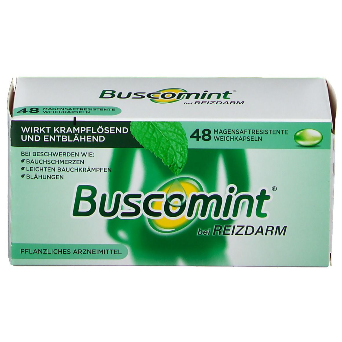 Buscomint® bei Reizdarm mit Pfefferminzöl bei leichten Krämpfen im Magen-Darm-Trakt, Blähungen und Reizdarmsyndrom