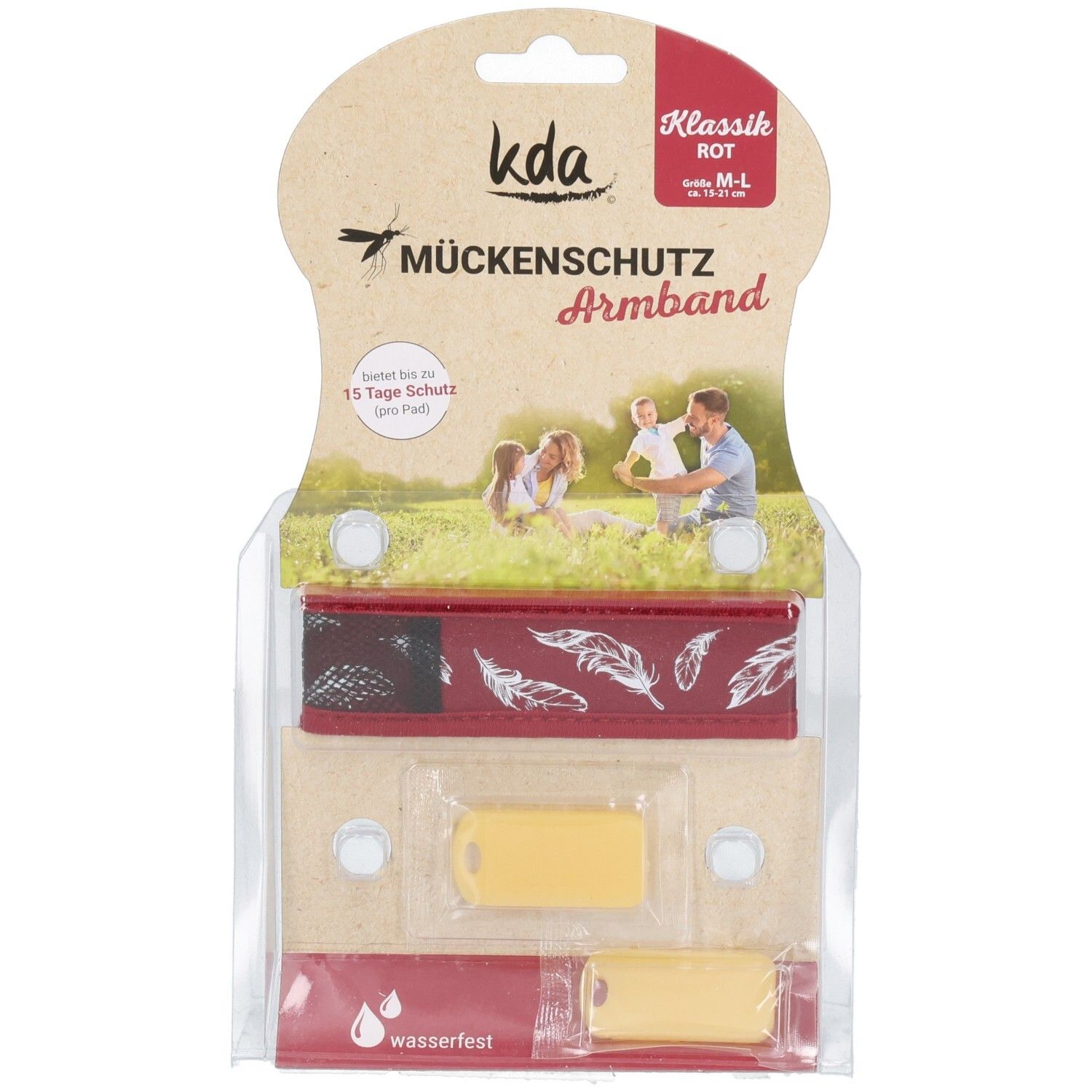 Mückenschutz Armband rot KDA 1 St