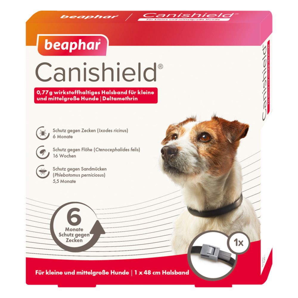 Canishield® 0,77 g wirkstoffhaltiges Halsband für kleine und mittelgroße Hunde