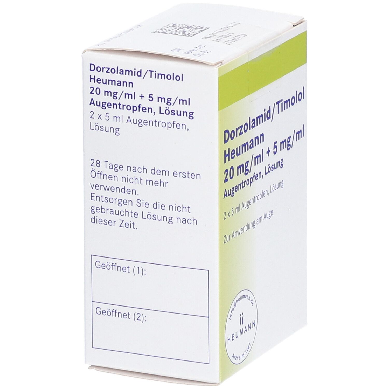 DORZOLAMID/Timolol Heumann 20 mg/ml+5 mg/ml ATR 2x5 ml Augentropfen