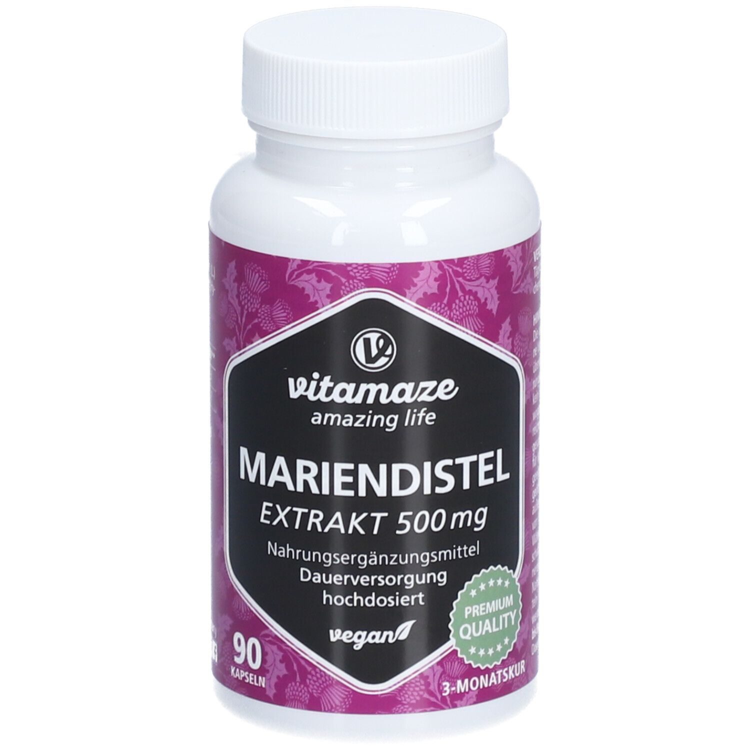 Mariendistel 500 mg Extrakt hochdosiert vegan Kps. 90 St Kapseln