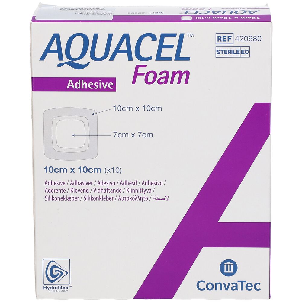 Aquacel Foam adhäsiv 10x10 cm Verband 10 St