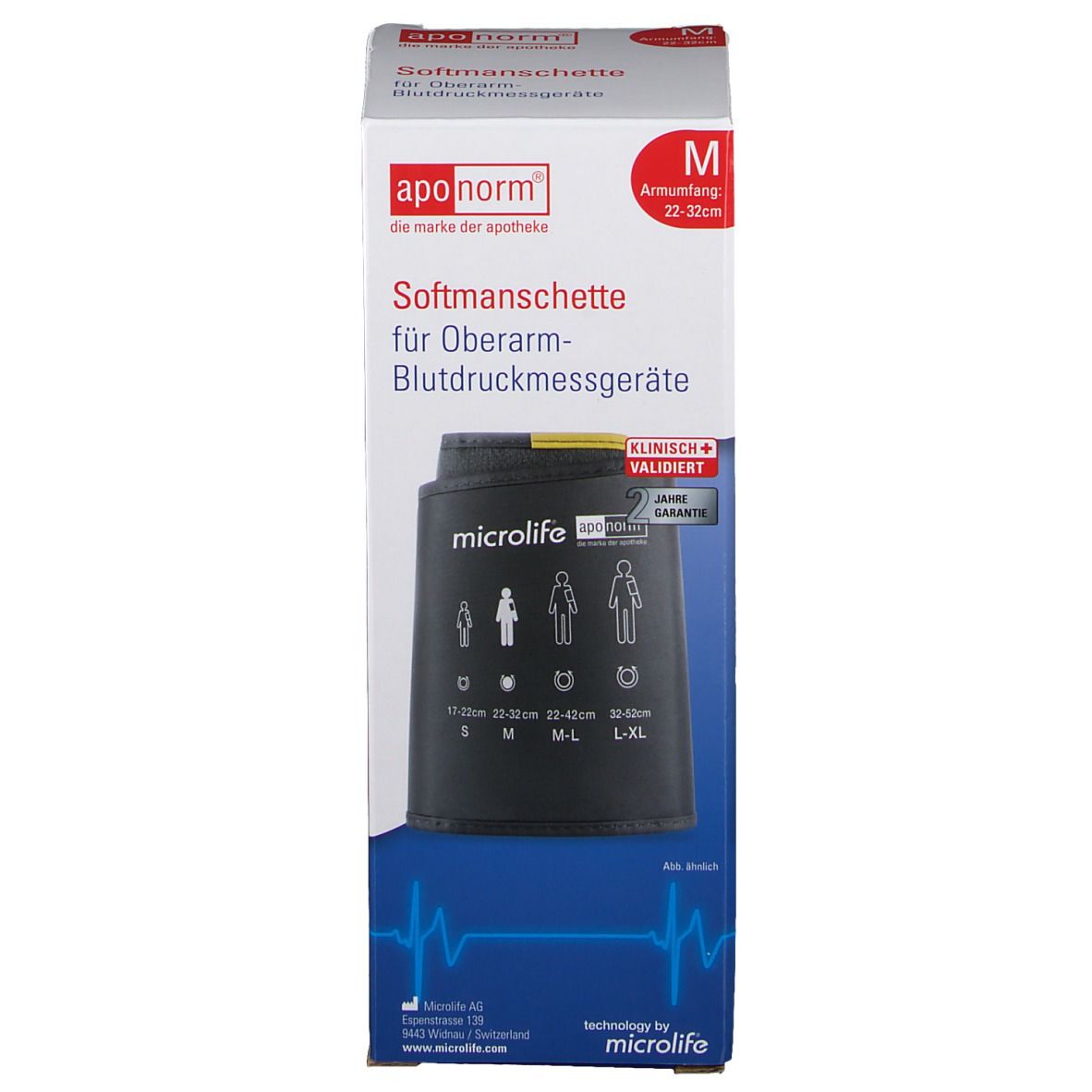 aponorm® Oberarm Softmanschette Gr. M 22-32 cm 1 St - Shop Apotheke