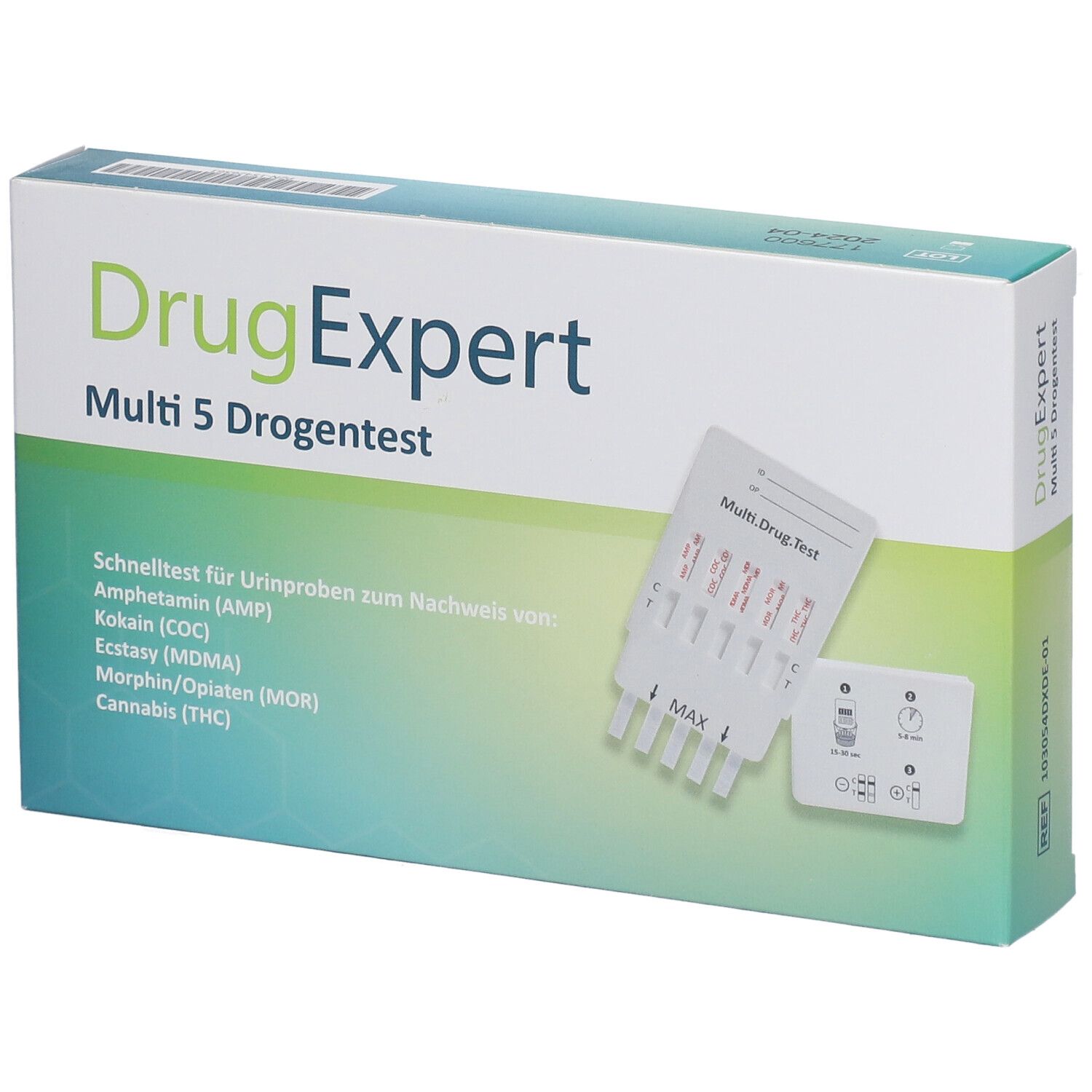 Drug Expert Multi 5 AMP COC Mdma MOR THC Teststr. 1 St Teststreifen