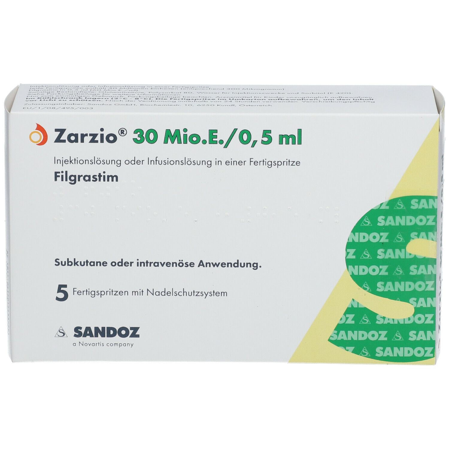 ZARZIO 30 Mio.E./0,5 ml Inj./Inf.-Lsg.i.e.Fert.-S.