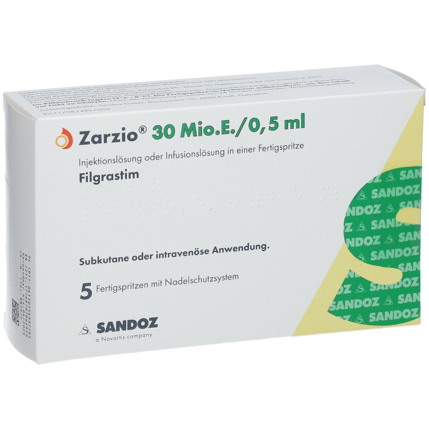 ZARZIO 30 Mio.E./0,5 ml Inj./Inf.-Lsg.i.e.Fert.-S.