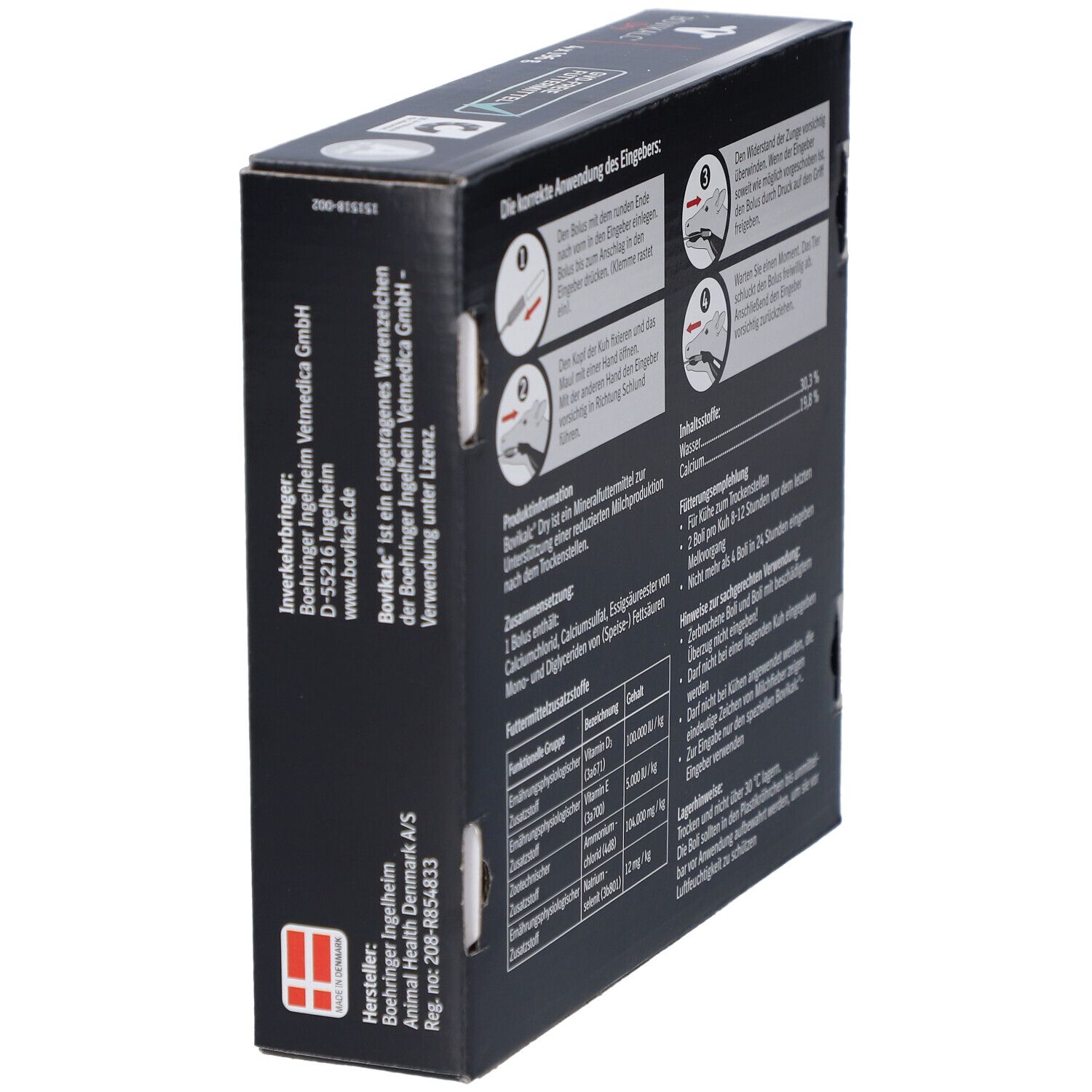 Seitenansicht der Verpackung mit Herstellerinformationen. Text in Deutsch.
