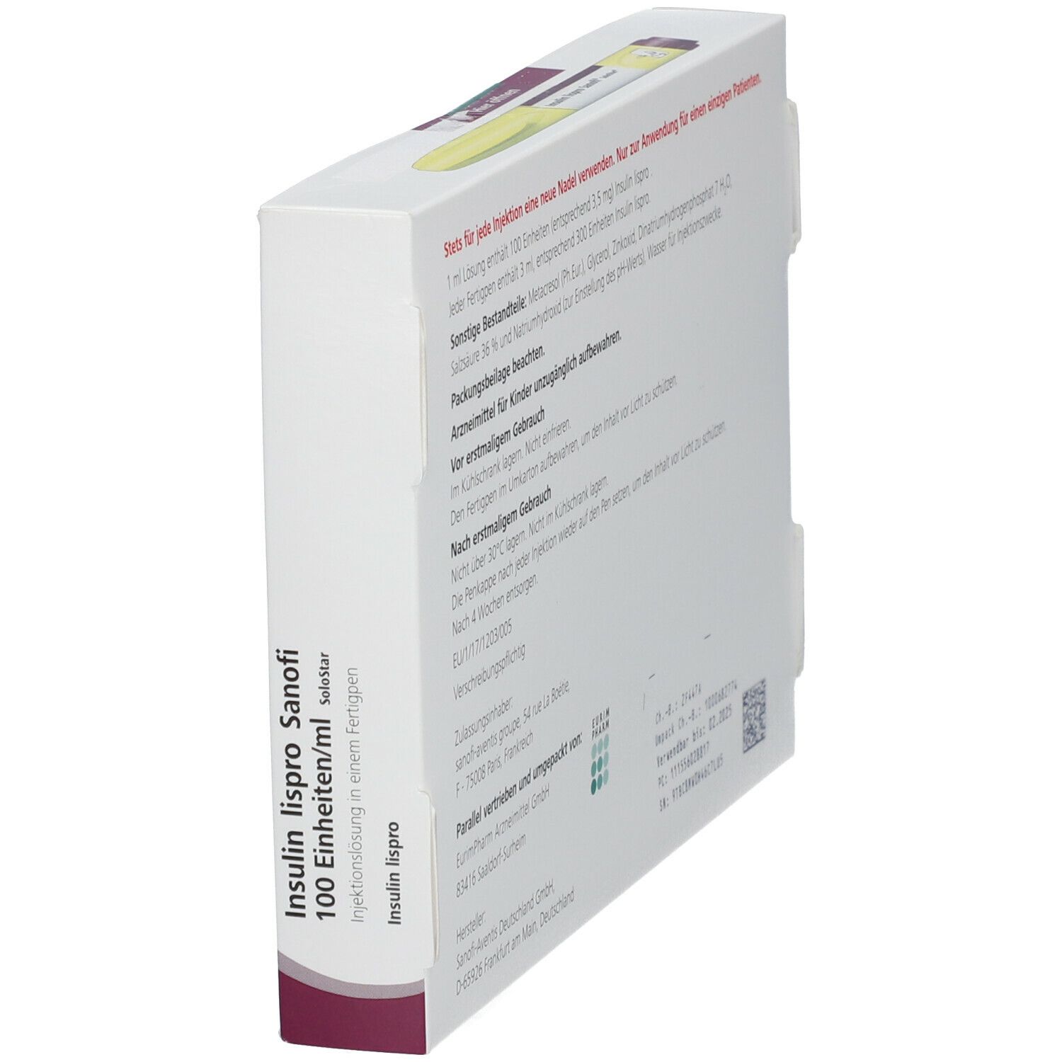 Insulin Lispro Sanofi 100 E/ml 5x3 Ml Mit Dem E-Rezept Kaufen - Shop ...