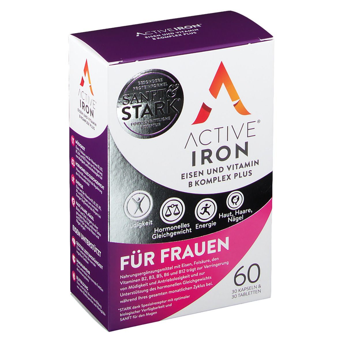 Active Iron Eisen und Vitamin B Komplex plus 60 St Kombipackung