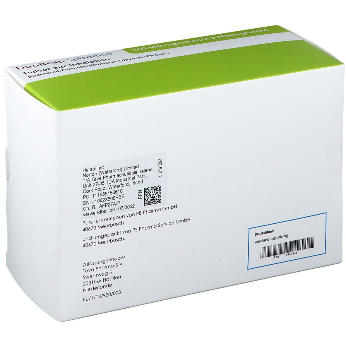 DUORESP Spiromax 160µg/4,5µg/Dosis 3x120ED Inh.-P.
