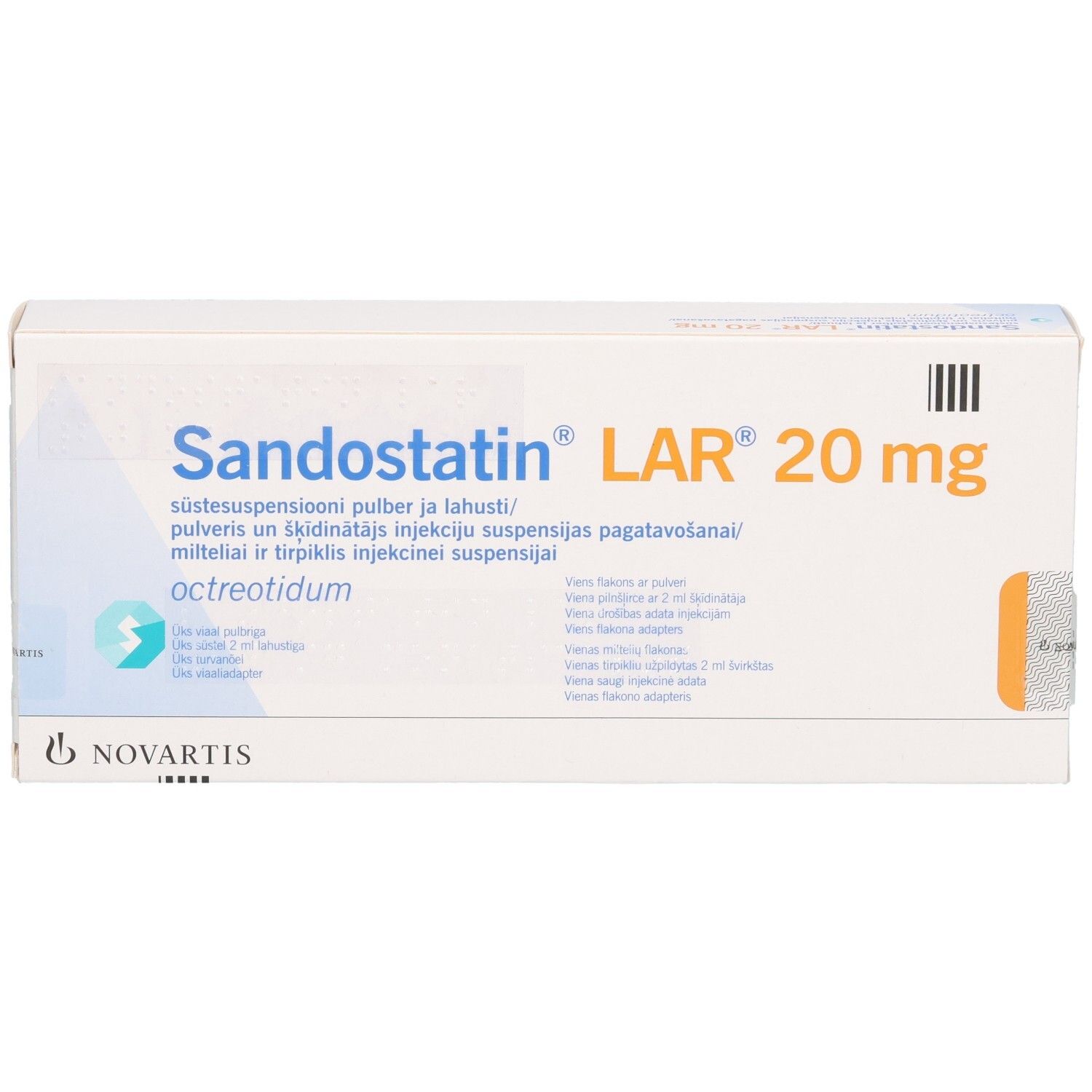Sandostatin LAR 20 mg Pulver und Lösungsmittel zur Herstellung einer Injektionssuspension.