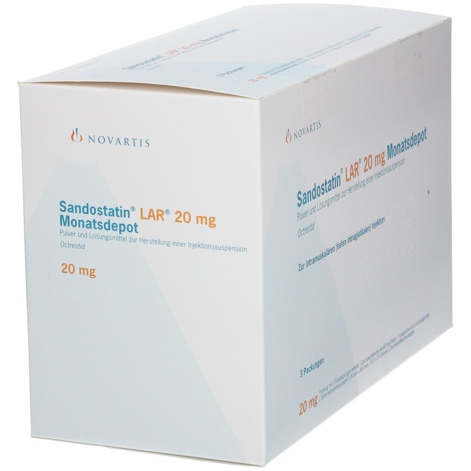 Sandostatin LAR-Monatsdepot 20 mg Tr.-Sub.m.L.-M. 3x1 St Trockensubstanz mit Lösungsmittel