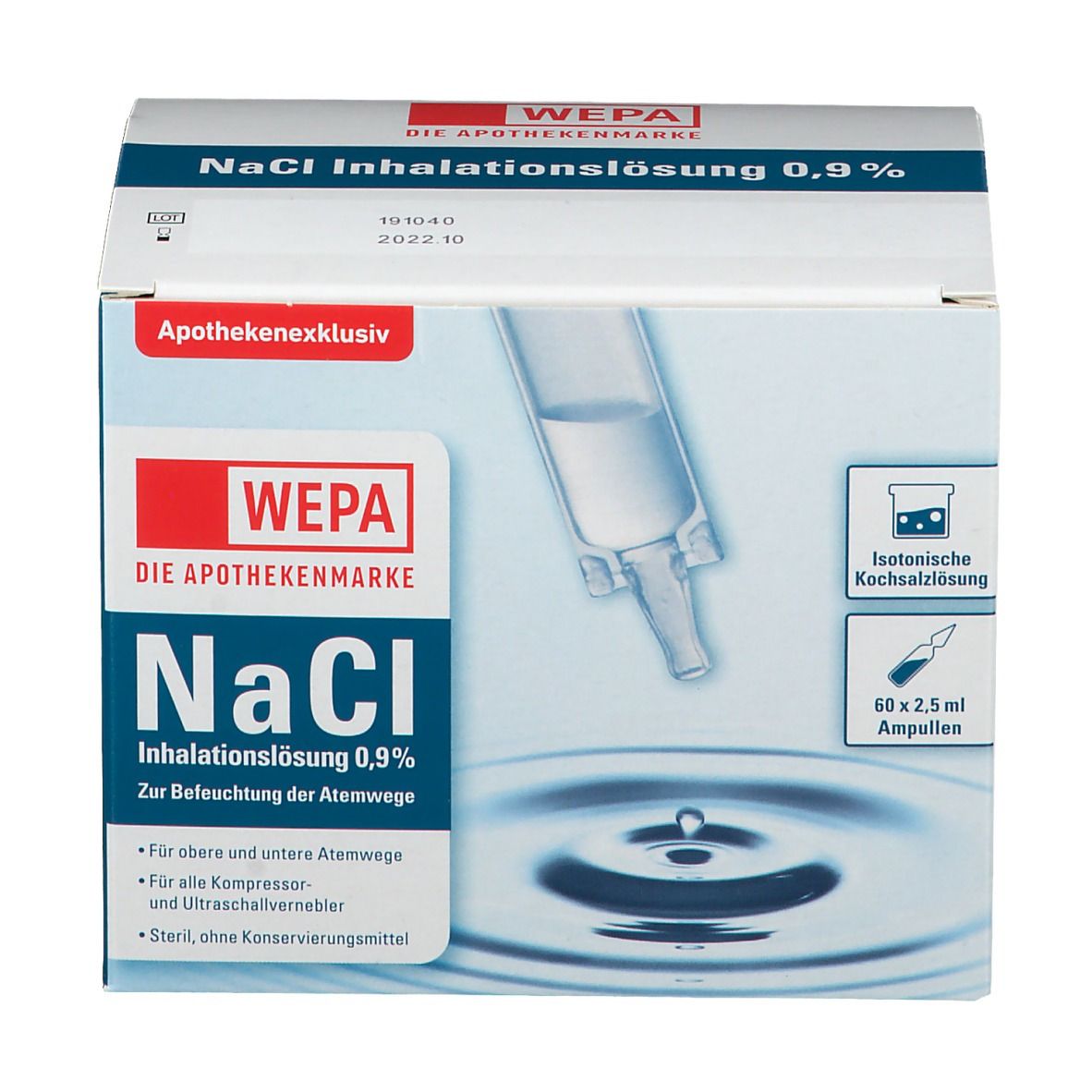 WEPA NaCl Inhalationslösung 0,9 % 60x2,5 ml - Shop Apotheke