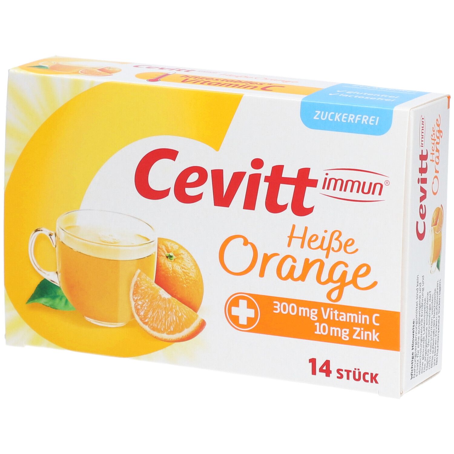 Cevitt immun heiße Orange zuckerfrei Granulat 14 St