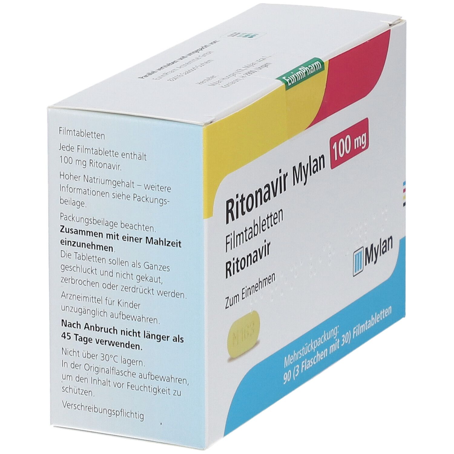 Ritonavir Mylan 100 mg Filmtabletten 90 St